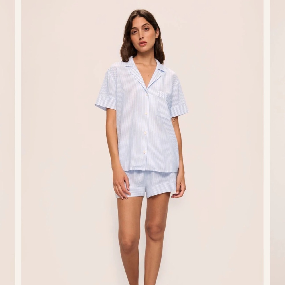 Eberjey - Nautico Shortie Short PJ Set - White/Forest Green